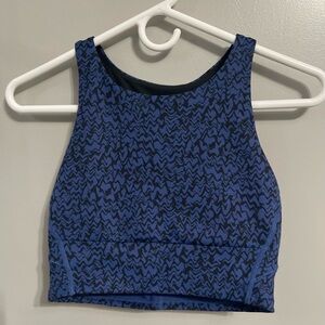 Zella Live In Racerback Bra Blue Twilight Wave Print